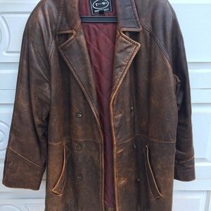 Tannery West Vintage Leather Trench Coat